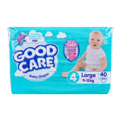 Good Care Baby Diaper, 4, Large, 9-13kg, 40-Pack