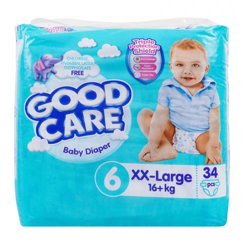 Good Care Baby Diaper, 6, XX-Large, 16+ kg, 34-Pack