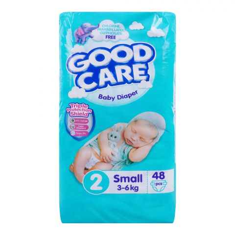 Good Care Baby Diaper, 2, Small, 3-6kg, 48-Pack