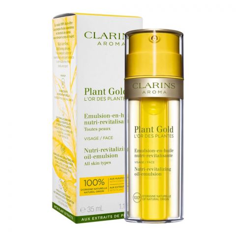 Clarins Paris Aroma Plant Gold Nutri-Revitalizing Oil-Emulsion, All Skin Types, 35ml