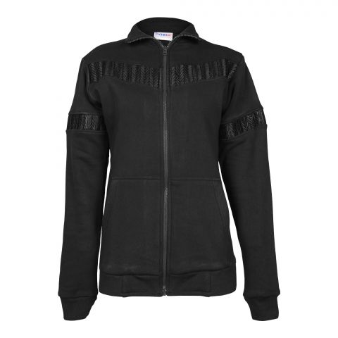 Basix Women's Black Fleece Velvet Sequin Trendsetter Jacket, WJ-36