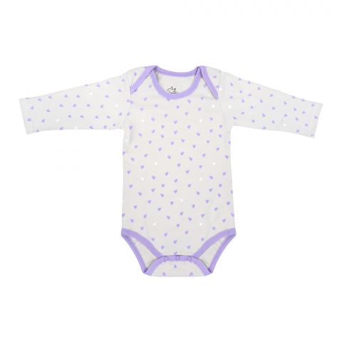 The Nest Jersey Long Sleeve Body Suit Heart Print, UniCorn Purple
