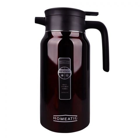 Homeatic Steel Thermos, 1.9 Liter Capacity, Maroon, HKD-975