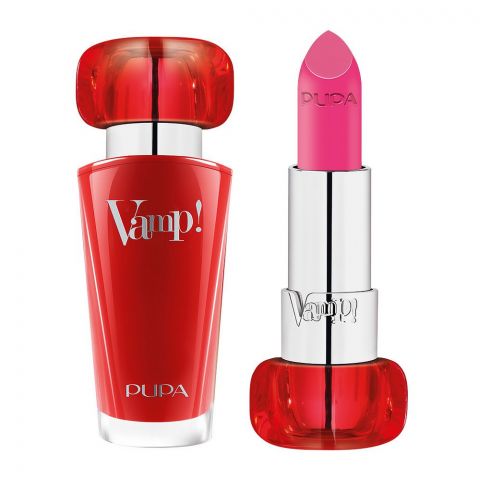 Pupa Milano Vamp! Extreme Colour Lipstick With Plumping Treatment, 203, Fuchsia Addicted
