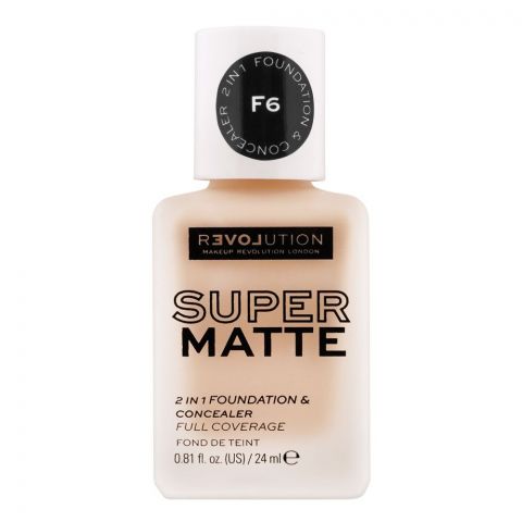 Makeup Revolution Relove Super Matte 2-In-1 Foundation & Concealer, F6