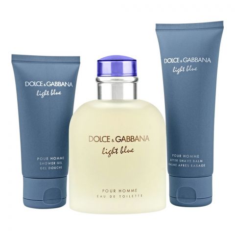Dolce & Gabbana Light Blue Pour Homme Set, Eau De Toilette, 125 + After Shave, 75ml + Shower Gel, 75ml