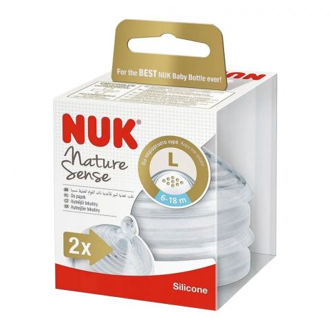 Nuk Nature Sense Silicone, 2-Pack, 0-6 Months, 10721306