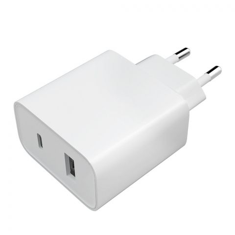 MI 33 Watts Type-A + Type-C Wall Charger, White