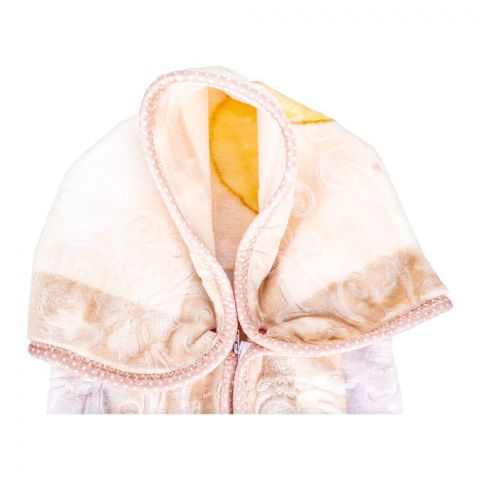 Plushmink Kitten Gold Silk Cloudy Zipper Baby Blanket, Fawn