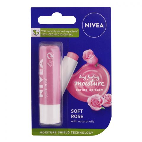 Nivea Soft Rose Long Lasting Moisture Care Lip Balm, 4.85g