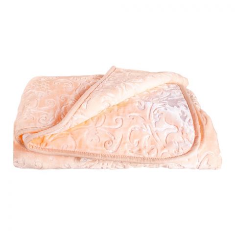 Plushmink Deluxe Single Bed Blanket, Peach