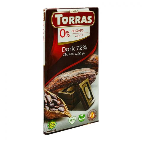 Torras Sugar Free 72% Dark Chocolate, 75g