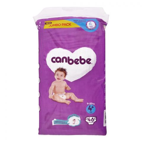 Canbebe Diapers Jumbo Maxi Plus, No. 4, 9-20kg, 46-Pack