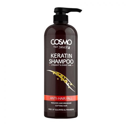 Cosmo Hair Naturals Anti Hair Fall Keratin Shampoo, Straight & Shiny Hair, Reduces Hair Breakage, 1000ml