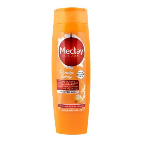 Meclay London Calcium Keratin Biotin Damage Repair Shampoo, Stops Hair Breakage Instantly, 360ml