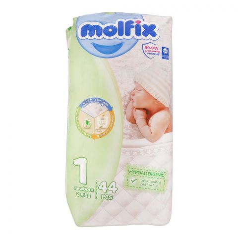 Molfix Diaper 1 Newborn, 2-5kg, 44-Pack