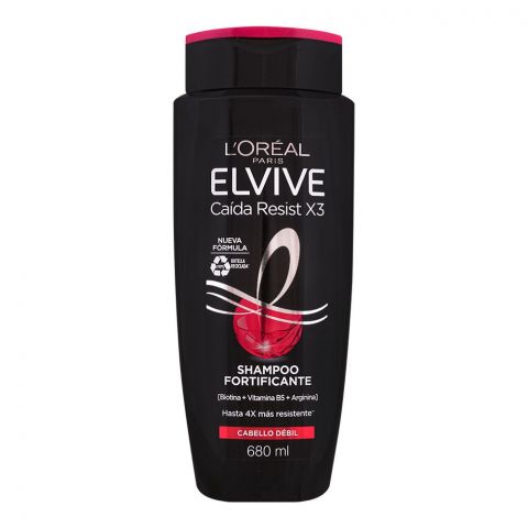 L'Oreal Paris Elvive Caida Resist X3 Weak Hair Fortifier Shampoo, 680ml