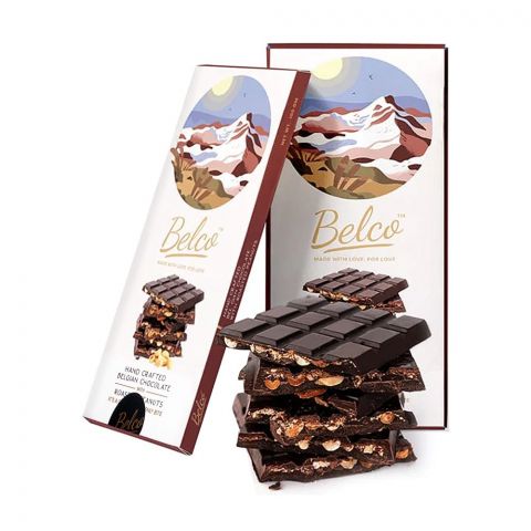Belco Hand Crafted Belgian Chocolate With Roasted Peanuts, 100g