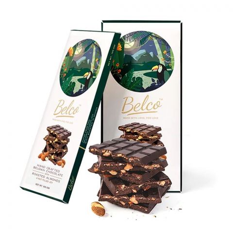 Belco Hand Crafted Belgian Chocolate With Roasted Almonds, 100g