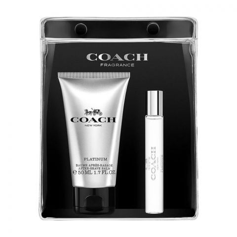 Coach Platinum For Men Mini Set Eau De Parfum 7.5 ml + Aftershave Balm 50 ml + Pouch
