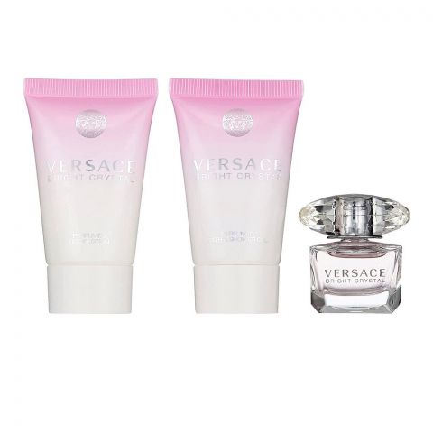 Versace Bright Crystal Eau De Toilette 5ml, + Shower Gel 25ml, + Body Lotion 25ml