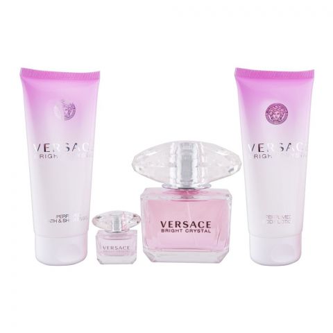 Versace Bright Crystal Set, For Women, Eau De Toilette 90ml + Eau De Toilette 5ml + Body Lotion 100ml + Shower Gel 100ml