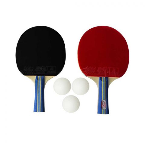 Double Fish 236A Table Tennis Racket Set, 2 Rackets + 3 Balls, 026492