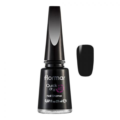 Flormar Quick Dry 60 Nail Enamel, Black Minimalism, 11ml, QD10