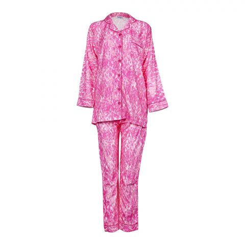 Basix Women Loungewear Baby Pink With White Cloud Pattern, 2-Pack Set, LW-570