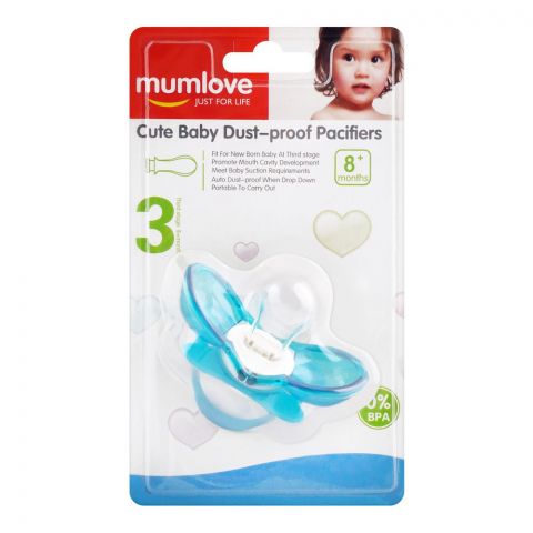 Mum Love Baby Dust Proof Pacifiers, Blue, P6115