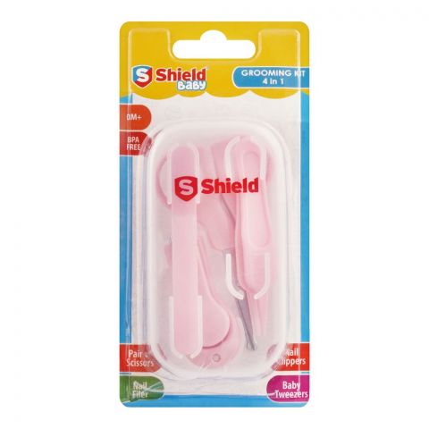 Shield Baby 4-In-1 Grooming Kit, 0 Months+, Pink