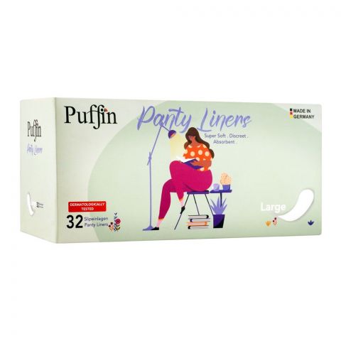 Puffin Super Panty Liner Large, 32-Pack