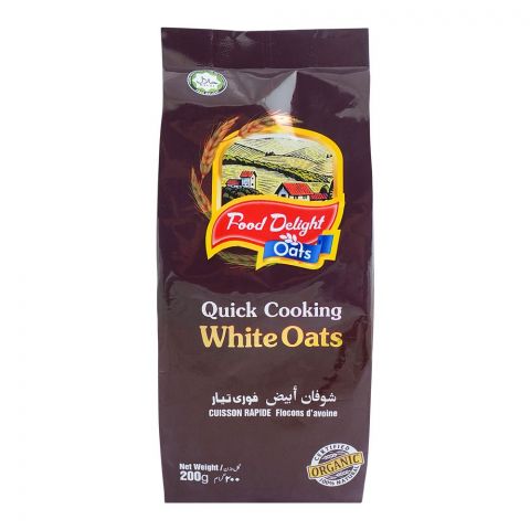 Food Delight Quick Cooking White Oats, Pouch 200g