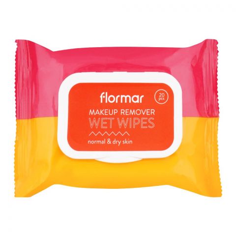 Flormar Make-Up Remover Normal & Dry Skin Wet Wipes, 20-Pack
