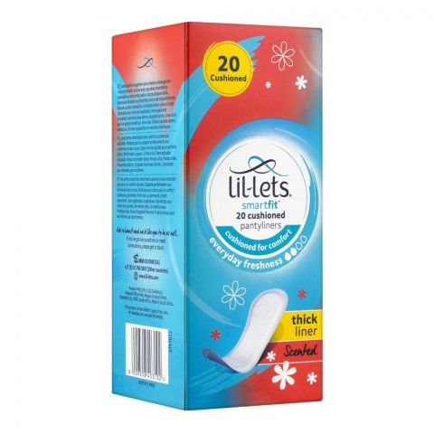 Lil-Lets Smart Fit Thick Liner Scented Cushioned Panty Liners, 20-Pack