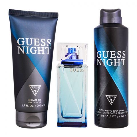 Guess Night Pour Homme Set, Eau De Toilette, 100ml + Body Spray, 226ml + Shower Gel, 200ml