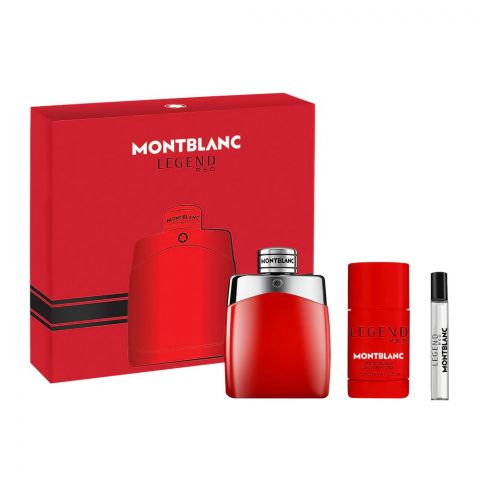 Mont Blanc Legend Red Set For Men, Eau De Parfum, 100ml + Eau De Parfum, 7.5ml + Deodorant Stick, 75g