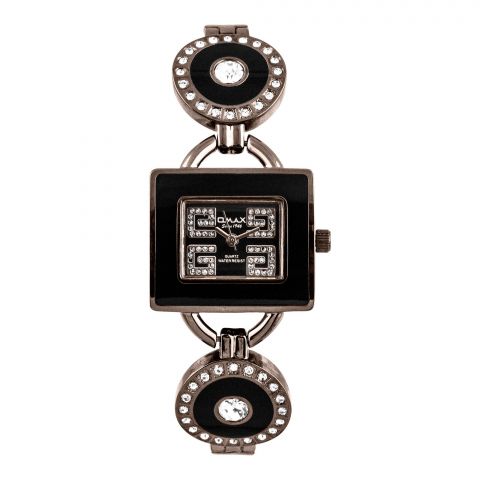 Omax Women's Black Designed Dial & Chain Analog Watch, 004K22I