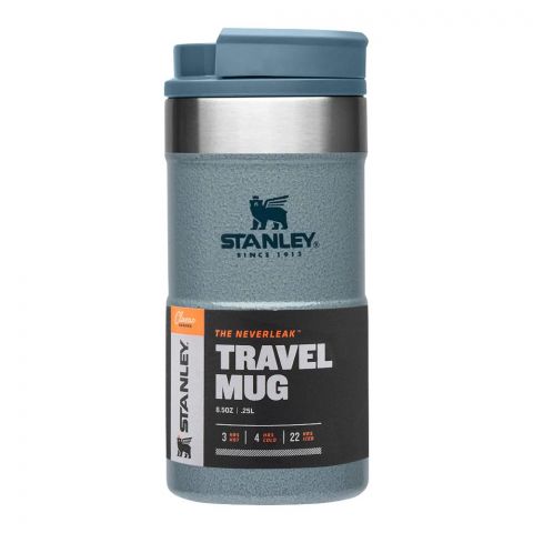 Stanley Classic Series Neverleak Travel Mug, 0.25 Liter, Hammertone Ice, 10-09856-009