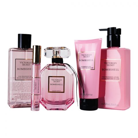 Victoria's Secret Bombshell Set Eau De Parfum 100ml + 7.5ml + Face Wash 100ml + Lotion 250ml + Mist, 250ml