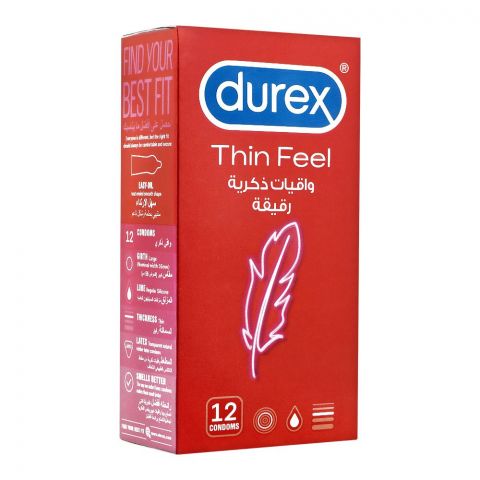 Durex Thin Feel Condoms, 12-Pack