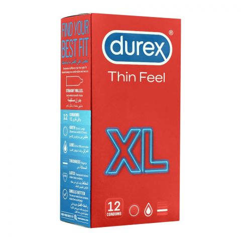 Durex Thin Feel XL Condoms, 12-Pack