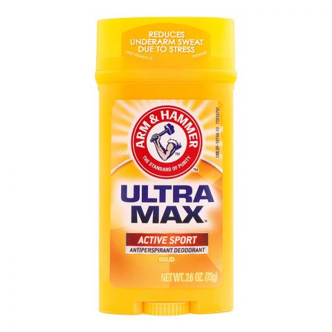 Arm & Hammer Ultra Max Active Sport Anti-Perspirant Deodorant Stick, For Men, 73g