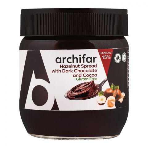 Archifar Hazelnut Spread With Dark Chocolate & Cocoa, Gluten Free 15%, 400g