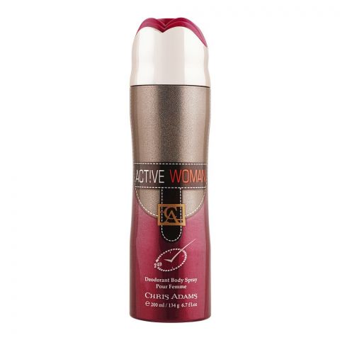 Chris Adams Active Woman Pour Femme Deodorant Body Spray, For Women, 200ml