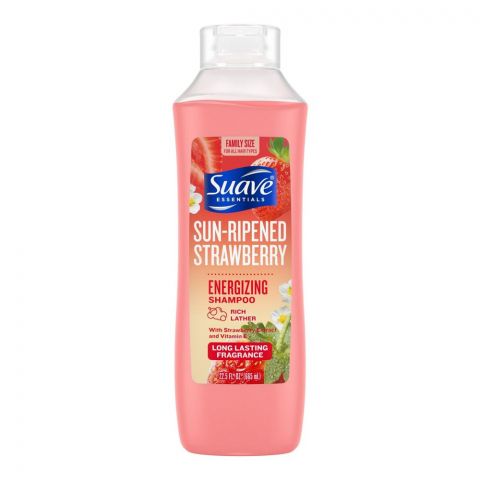 Suave Essentials Sun-Ripened Strawberry Energizing Shampoo, For All Hair Types, 665ml