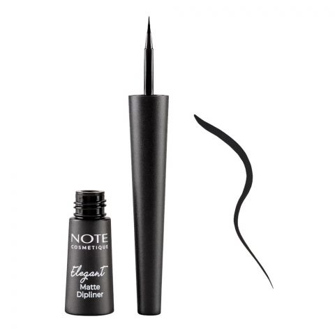 J. Note Cosmetique Elegant Matte Dip Eye Liner, Waterproof, 01, Coal Black