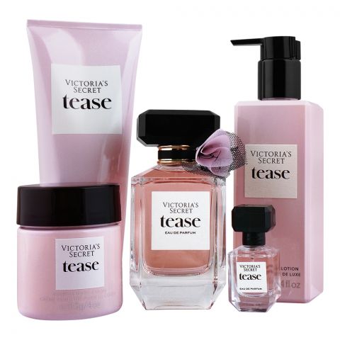 Victoria's Secret Tease Set Eau De Toilette 100ml + Eau De Parfum 7.5ml + Body Cream 120ml + Wash 200 ml + Lotion, 250ml