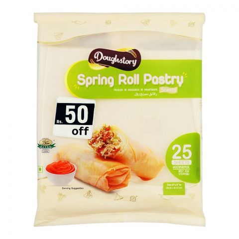 Dawn Doughstory Spring Roll Pastry, 8 x 8 Inches, 25-Pack