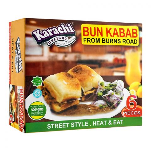 Karachi Delight Bun Kabab From Burns Road 6 Pieces